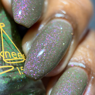 Image provided for Bee's Knees by a paid swatcher featuring the nail polish " Boil Beetle Venom "