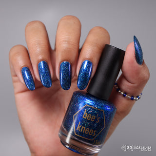 Image provided for Bee's Knees by a paid swatcher featuring the nail polish " Game Playing Deviant "