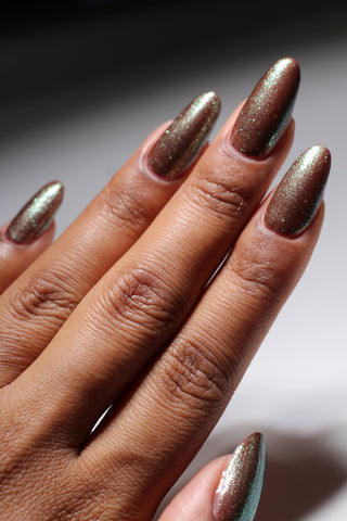 Image provided for Bee's Knees by a paid swatcher featuring the nail polish " Tend the Flames "