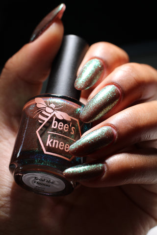 Image provided for Bee's Knees by a paid swatcher featuring the nail polish " Tend the Flames "