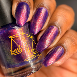Image provided for Bee's Knees by a paid swatcher featuring the nail polish " The Great Unraveling "