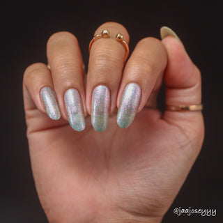 Image provided for Bee's Knees by a paid swatcher featuring the nail polish " Heartbreak "