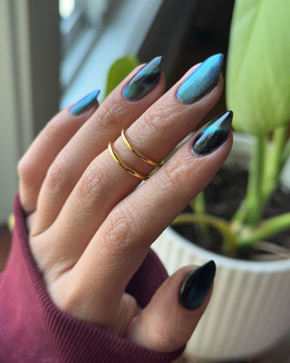 Image provided for Bee's Knees by a paid swatcher featuring the nail polish " An Insane F🦑cking Tentacle Sanctuary "