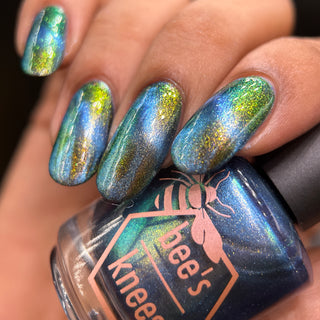 Image provided for Bee's Knees by a paid swatcher featuring the nail polish " I Will Change Your Destiny "
