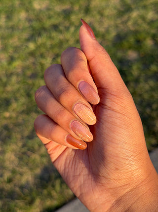 Image provided for Bee's Knees by a paid swatcher featuring the nail polish " She is Gone and I Long to Follow "
