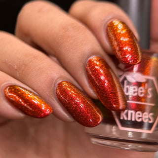 Image provided for Bee's Knees by a paid swatcher featuring the nail polish " The Dark Angel "