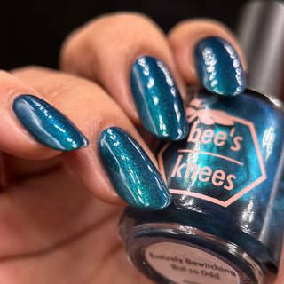 Image provided for Bee's Knees by a paid swatcher featuring the nail polish " Entirely Bewitching but so Odd "