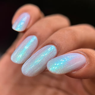 Image provided for Bee's Knees by a paid swatcher featuring the nail polish " Only Monsters Play God "
