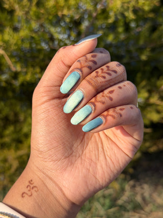Image provided for Bee's Knees by a paid swatcher featuring the nail polish " Merciless Life "