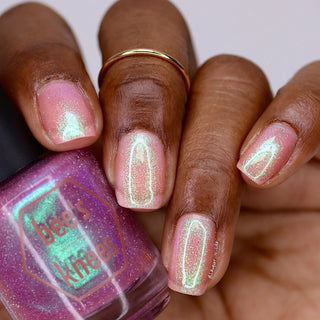 Image provided for Bee's Knees by a paid swatcher featuring the nail polish " Mirage "