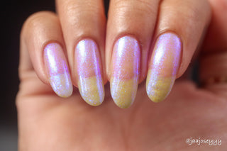 Image provided for Bee's Knees by a paid swatcher featuring the nail polish " Youth "