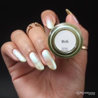 Image provided for Bee's Knees by a paid swatcher featuring the nail polish " Mirth "