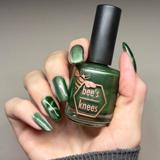 Image provided for Bee's Knees by a paid swatcher featuring the nail polish " Believing Something does not Make it True "