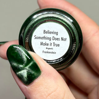 Image provided for Bee's Knees by a paid swatcher featuring the nail polish " Believing Something does not Make it True "