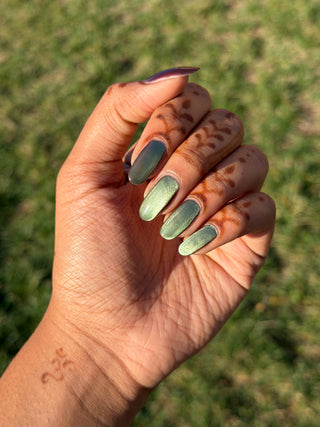 Image provided for Bee's Knees by a paid swatcher featuring the nail polish " The Horror of the Truth "