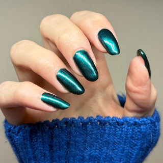 Image provided for Bee's Knees by a paid swatcher featuring the nail polish " Entirely Bewitching but so Odd "