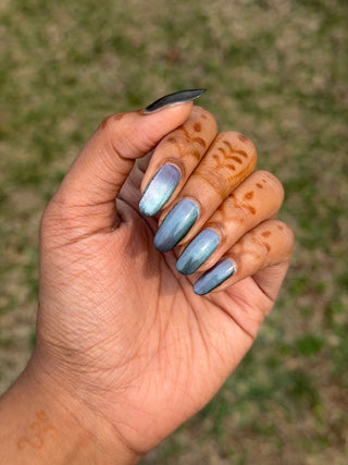 Image provided for Bee's Knees by a paid swatcher featuring the nail polish " Forgive Yourself into Existence "