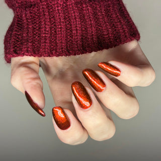 Image provided for Bee's Knees by a paid swatcher featuring the nail polish " The Dark Angel "