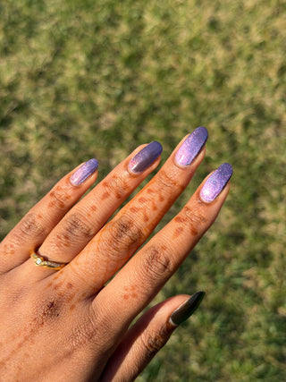 Image provided for Bee's Knees by a paid swatcher featuring the nail polish " A Small Kindness "