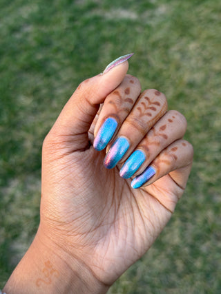 Image provided for Bee's Knees by a paid swatcher featuring the nail polish " Take Me with You "