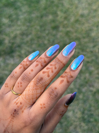 Image provided for Bee's Knees by a paid swatcher featuring the nail polish " Take Me with You "