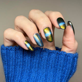 Image provided for Bee's Knees by a paid swatcher featuring the nail polish " I Will Change Your Destiny "