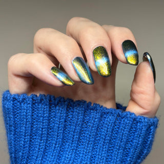 Image provided for Bee's Knees by a paid swatcher featuring the nail polish " I Will Change Your Destiny "