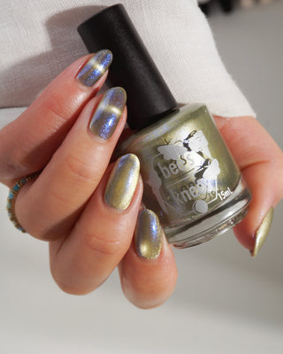 Image provided for Bee's Knees by a paid swatcher featuring the nail polish " There is Nothing But Stone "