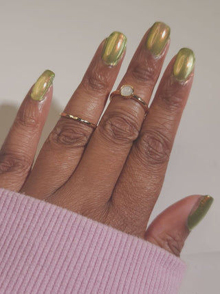 Image provided for Bee's Knees by a paid swatcher featuring the nail polish " This One is Declined "