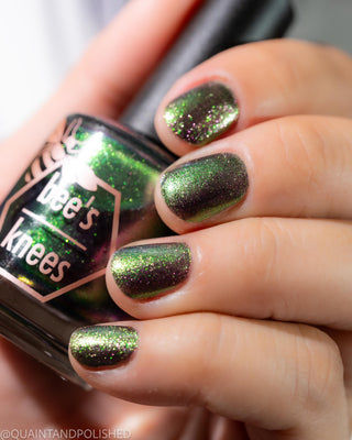 Image provided for Bee's Knees by a paid swatcher featuring the nail polish " I Would Demand a Companion "