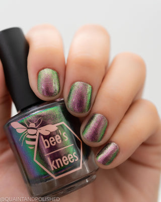 Image provided for Bee's Knees by a paid swatcher featuring the nail polish " I Would Demand a Companion "