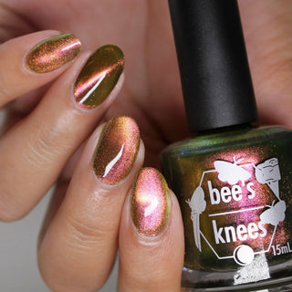 Image provided for Bee's Knees by a paid swatcher featuring the nail polish " I'm Nobody "
