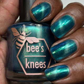 Image provided for Bee's Knees by a paid swatcher featuring the nail polish " I Can't Drown my Demons they Know How to Swim "