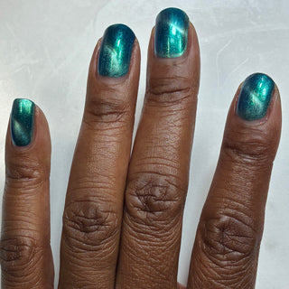 Image provided for Bee's Knees by a paid swatcher featuring the nail polish " I Can't Drown my Demons they Know How to Swim "