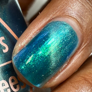 Image provided for Bee's Knees by a paid swatcher featuring the nail polish " I Can't Drown my Demons they Know How to Swim "