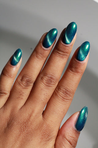 Image provided for Bee's Knees by a paid swatcher featuring the nail polish " I Can't Drown my Demons they Know How to Swim "