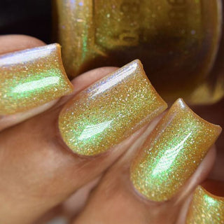 Image provided for Bee's Knees by a paid swatcher featuring the nail polish " Chaos "