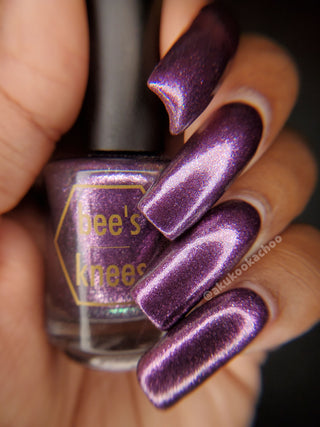 Image provided for Bee's Knees by a paid swatcher featuring the nail polish " Nevermore "