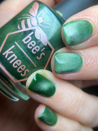 Image provided for Bee's Knees by a paid swatcher featuring the nail polish " Believing Something does not Make it True "