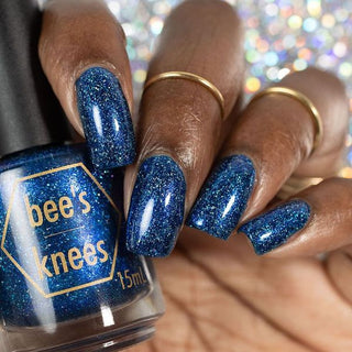 Image provided for Bee's Knees by a paid swatcher featuring the nail polish " Game Playing Deviant "