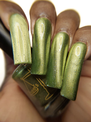 Image provided for Bee's Knees by a paid swatcher featuring the nail polish " Coercer "
