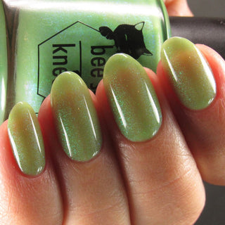 Image provided for Bee's Knees by a paid swatcher featuring the nail polish " I Really Liked Pudding "