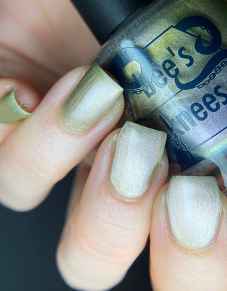 Image provided for Bee's Knees by a paid swatcher featuring the nail polish " Happy Tuesday "