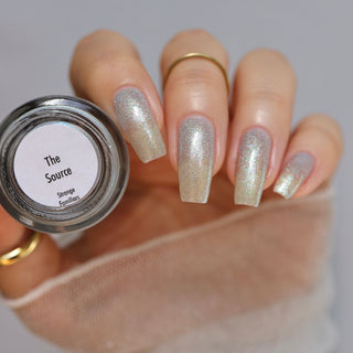 Image provided for Bee's Knees by a paid swatcher featuring the nail polish " The Source "