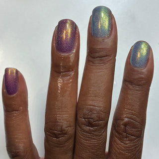 Image provided for Bee's Knees by a paid swatcher featuring the nail polish " Let the Ocean Take Me "
