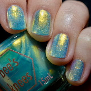 Image provided for Bee's Knees by a paid swatcher featuring the nail polish " Little Star "
