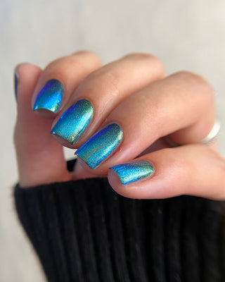 Image provided for Bee's Knees by a paid swatcher featuring the nail polish " The Pond Spirit "