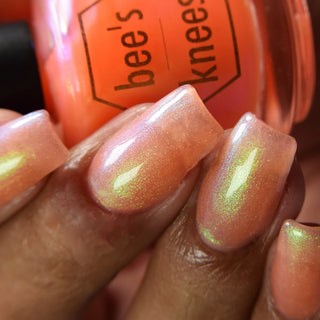 Image provided for Bee's Knees by a paid swatcher featuring the nail polish " A Warm Welcome "