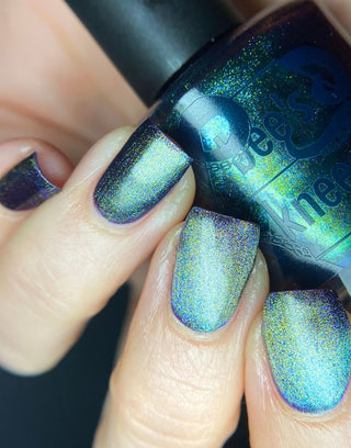 Image provided for Bee's Knees by a paid swatcher featuring the nail polish " An Insane F🦑cking Tentacle Sanctuary "