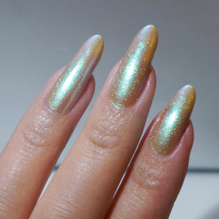 Image provided for Bee's Knees by a paid swatcher featuring the nail polish " Mirth "